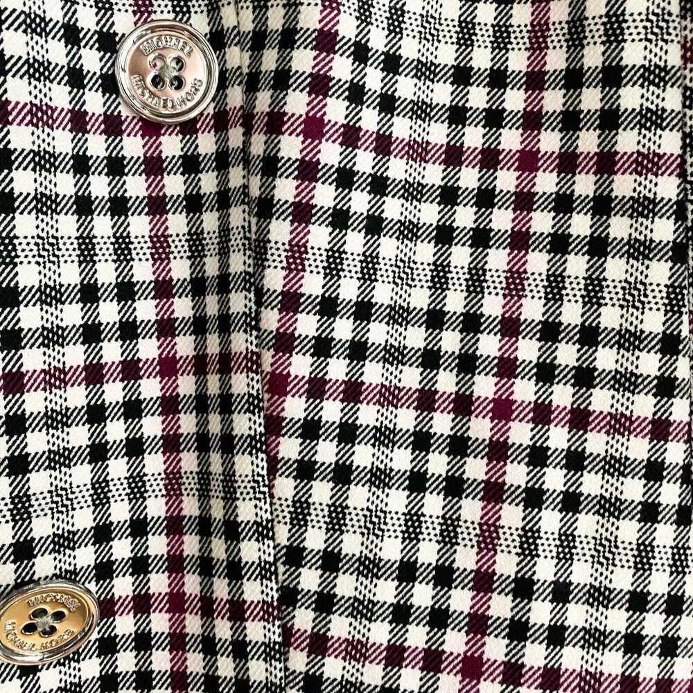 Michael Michael Kors Micro Plaid Structured Double Breasted Blazer 6
